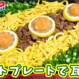 コストコの茶そばでホットプレート 瓦そばの作り方【kattyannreu】