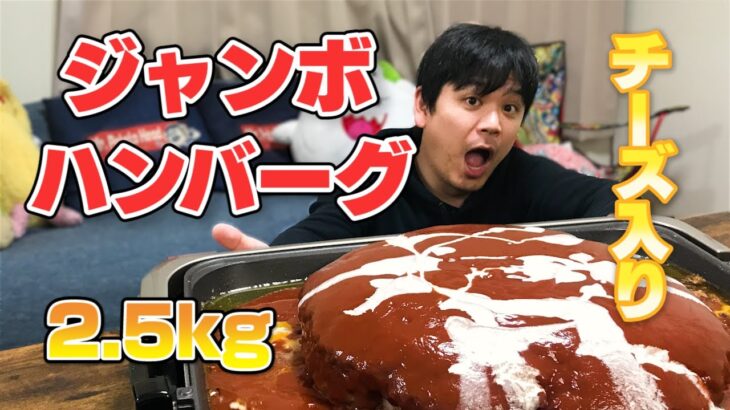 巨大ジャンボハンバーグの作り方!ホットプレート簡単レシピ‼︎