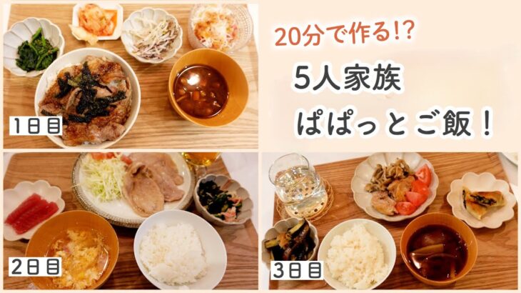 【3日間の献立】５人家族の夜ご飯！時短/レシピ/節約/簡単【子供３人バタバタな夕飯】