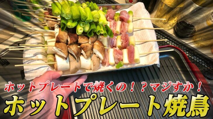 【焼き鳥】ホットプレート料理第6弾！ホットプレートで作るお家で簡単手作り焼き鳥がお店レベルの美味しさでリピート確定した【彼氏ごはん】