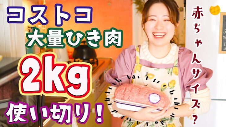 【5品の料理に大変身】コストコひき肉2kg使い切り！！