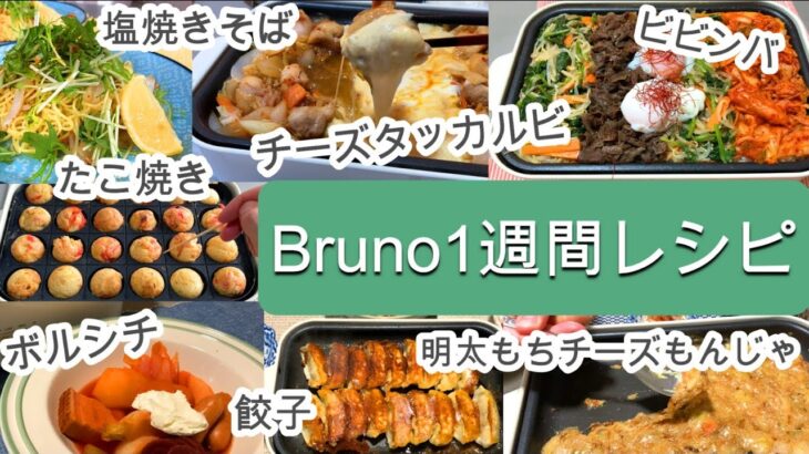 【BRUNOホットプレート一週間レシピ】 ビビンバ チーズタッカルビ ボルシチ もんじゃ焼き 焼きそば たこ焼き 餃子 ブルーノ