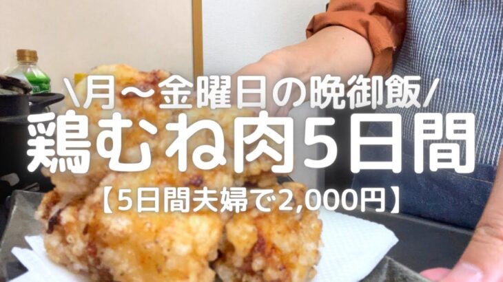 【給料日前5日間】節約料理には”鶏むね肉“が不可欠｡給料日前のカツカツ晩ごはん。