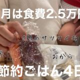 【節約生活】節約主婦4日間のリアルご飯／食費2.5万円/料理苦手/低収入／節約ご飯