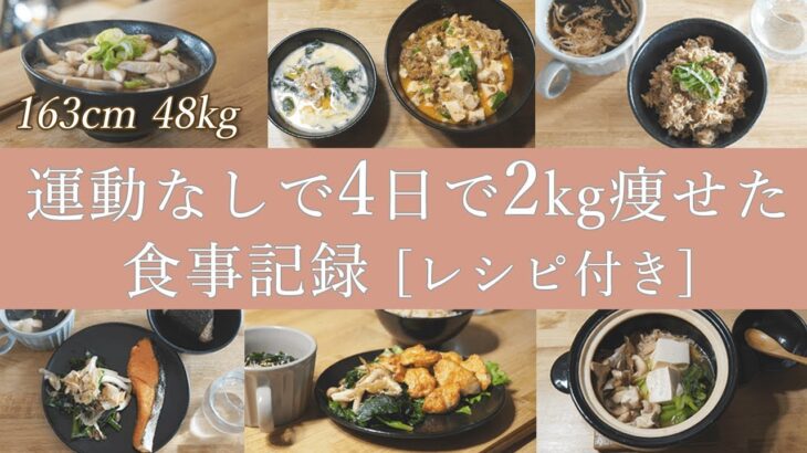 【ダイエット】満腹食べて4日で2kg痩せた全ての食事をレシピ付きで紹介します / 3食ルーティン