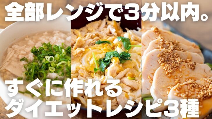 【ダイエット】すぐに作れる！低糖質・低脂質の鶏肉レシピ3種【サラダチキン / 鶏むね肉 / オートミール】