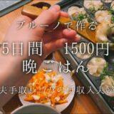 ホットプレートで作る5日間1500円晩ごはん生活【ブルーノ】【節約レシピ】