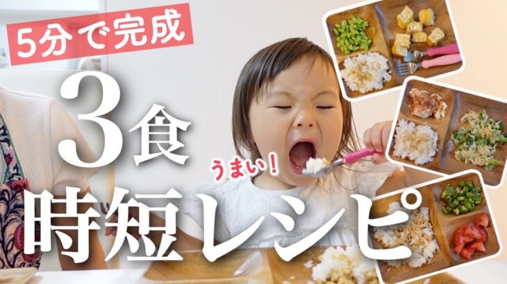 【時短レシピ】5分で完成!!イヤイヤ期2歳児のモリモリ食べる3食ご飯初公開【爆食/幼児食/2歳差姉妹育児】