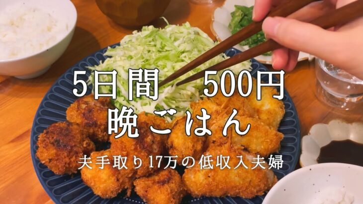 【節約】平日5日間500円生活 食費節約晩ごはんレシピ【2人暮らし 低収入 アラサー夫婦 妊娠8ヶ月】