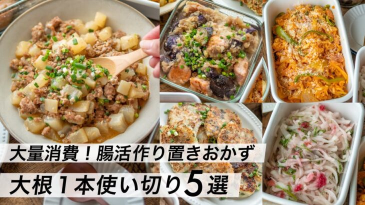 【腸活作り置き#5】大根1本使い切り！簡単・時短レシピ｜お弁当や夕食のおかずに｜塩麹で献立メニュー