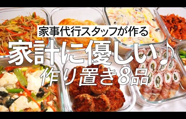 【概要欄にレシピ付き】家計に優しいボリュームおかず！節約食材大活躍☆家事代行スタッフによる作り置き8品