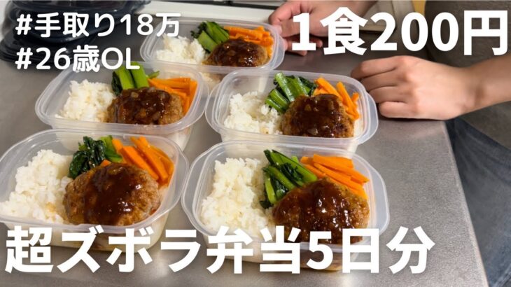 【1食200円】【ハンバーグ弁当】5日分作り置きして冷凍する26歳OL