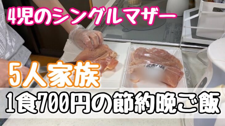 【節約】もうワンコインじゃご飯作れねぇーな。5人家族1食700円の節約晩ご飯【4児のシンママ】