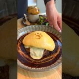 毎日行列ができるハンバーグオムライスのお店🍳カウンターに座ると鉄板でオムレツを作るところを見せてくれる！ #福岡グルメ