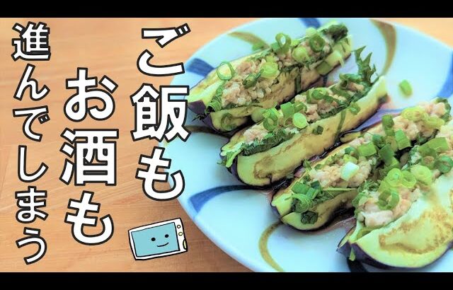 【レンジで簡単】あと1品に便利！なすのひき肉はさみ蒸しのレシピ【レンチン食堂】