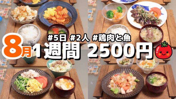 【夜ご飯 1週間献立】真夏の節約レシピ(8月②) 1週間5日の献立 おかず2500円　ミョウガの茎を食べ尽くす(´・ω・`)（●｀ε´●）2人暮らし(467)