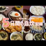 【平日夜ご飯】5日間献立/二人暮らし晩ごはんレシピ👩🏼‍🍳 weekday dinner