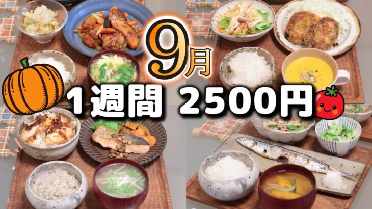 【夜ご飯 1週間献立】初秋の節約レシピ 1週間5日の献立(９月) おかず2500円　(´・ω・`)（●｀ε´●）2人暮らし(480)