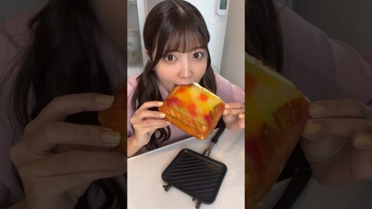 【SNS映え】パリパリ飴パンホットサンド作ってみた結果…🍬🍞#shorts