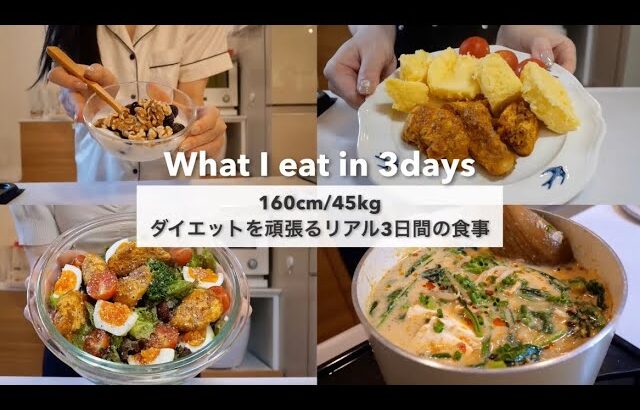 SUB）【-15kg達成!🔥】160cm/45kg｜ストイックに頑張ったリアル3日間の食生活🍱🍽️｜What I eat in 3days【ダイエット】