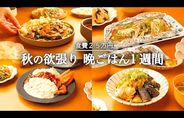 【1週間の献立】秋の味覚を節約しながら贅沢にいただく5日間の晩御飯🍠🍆🥕