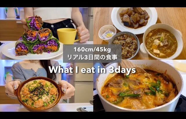 SUB）【-15kg達成!🔥】160cm/45kg｜ダイエット中のリアル3日間の食事🌯👩‍🍳｜サラダレシピ｜スープレシピ｜What I eat in 3days【ダイエット】