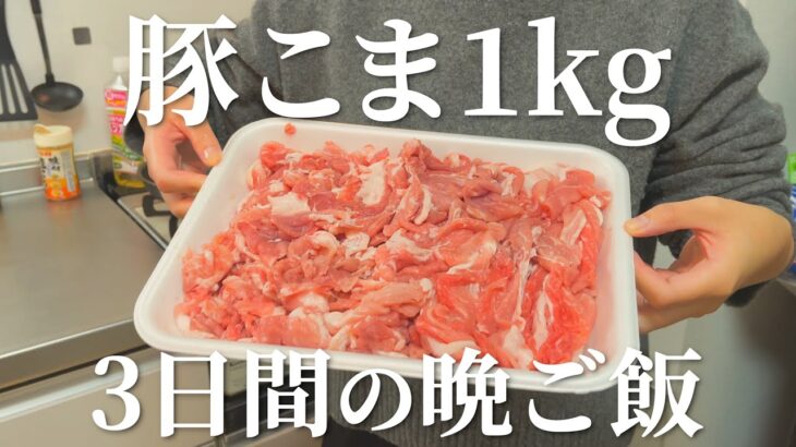 豚こま肉1kgを使った3日間の晩ご飯【節約×簡単】