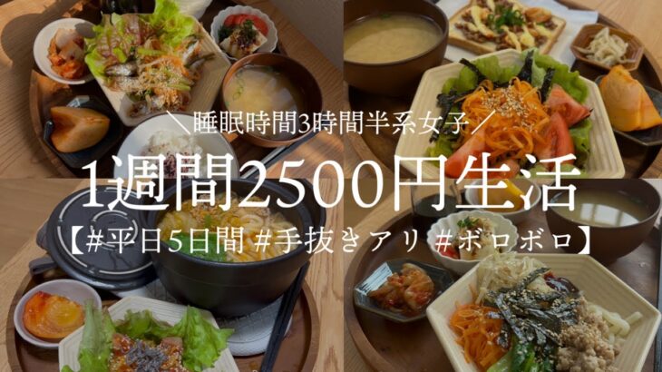 【食費節約】平日1週間食費2500円生活【アラサー女の体力限界飯】