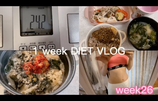 【主婦ダイエットvlog】ダイエットはじめた主婦。26週目|食事記録|体脂肪率記録|