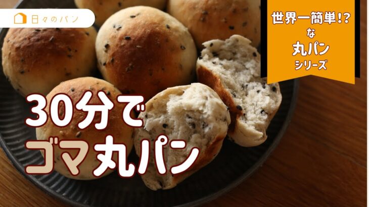 30分で完成！ゴマ丸パン【世界一簡単！？な丸パンシリーズ】丸めの方法、トースターで発酵する方法を詳しく解説してます。#吉永麻衣子 #日々のパン #パン作り