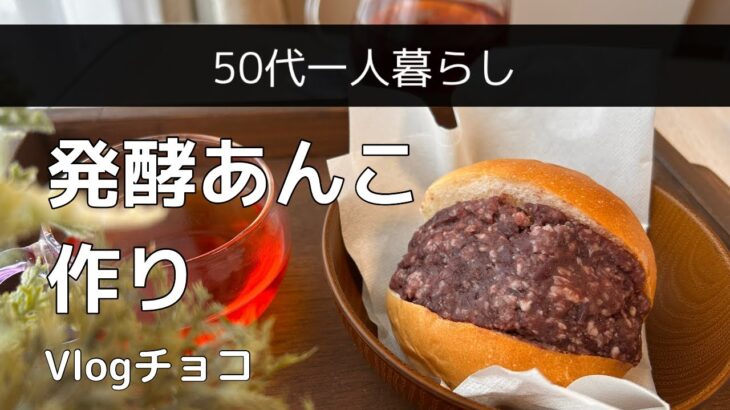 【発酵あんこ作り】材料たった3つ簡単です/砂糖なしで甘い！50代独身1人暮らし＊vlogチョコ＊🖍️概要欄にポイント追記しました