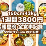 【節約&ダイエット】3食自炊2人暮らし週3800円！160cm43kg 24歳社会人の献立記録