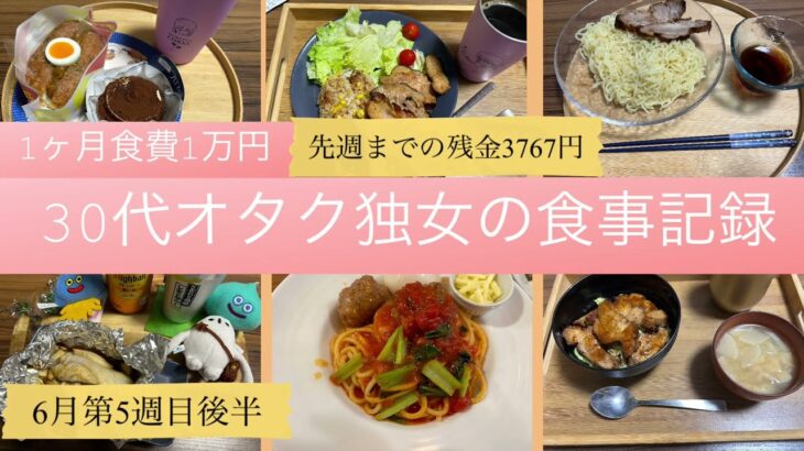 一人暮らしの食事記録/30代独女/食費1ヶ月1万円/オタク