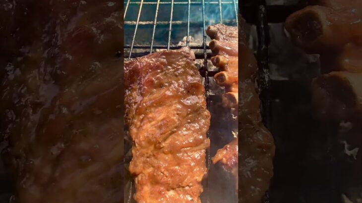 Grilling Barbiecue Pork ribs for party tRays today .. #porkbarbecue  #porkribs  #porkribsrecipe