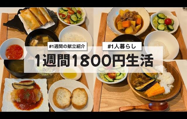 【料理Vlog】【1週間1800円生活】〜1人暮らしOLの30分で作る1週間の自炊記録〜