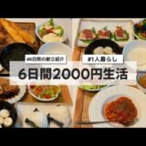 【料理Vlog】【6日間2000円生活】〜1人暮らしOLの30分で作る6日間の自炊記録〜