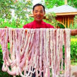 15-Meter Beef Intestines Grilled on Hot Plate! Best Combination with Chives! | Uncle Rural Gourmet