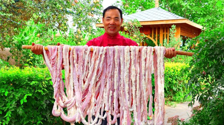 15-Meter Beef Intestines Grilled on Hot Plate! Best Combination with Chives! | Uncle Rural Gourmet