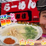 【パズーのDM RESEARCH】麺屋 和佳 白らーめん(塩らーめん)に激辛トッピング！こんならーめん初めて‼︎RYOが涙⁈