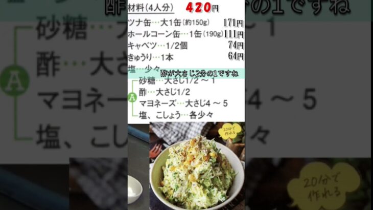 【簡単調理】後編　人気の料理本のレシピで作ってみました。＃コールスロー、＃簡単、＃レシピ検証、＃short、＃しゃなママ、＃前田美智子,