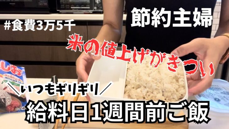 【節約主婦の給料日前】食費3.5万円4人家族の給料日前1週間ごはん|今月も乗り切れるか？