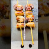 マッシュルームのバジルチーズ焼き　グルメ　レシピ　串焼き　鉄板焼き