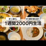 【料理Vlog】【1週間2000円生活】〜1人暮らしOLの30分で作る1週間の自炊記録〜