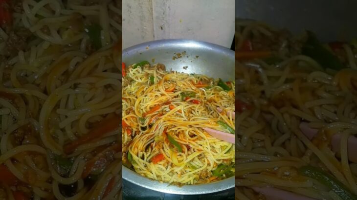 Keema chowmein recipe 😋 #shorts #chowmein #speghetti #pasta #cooking #food #noodles