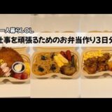 【一人暮らしOL/料理Vlog】仕事を頑張るためのお弁当作り3日分 アジフライ弁当/パスタ弁当/てりたま弁当