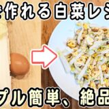 「白菜と卵の簡単レシピ」材料2つで作れる簡単炒め物おかずの作り方！時短料理・節約レシピ・白菜で作る箸が止まらないレシピ