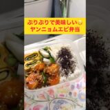 【お弁当作り】ヤンニョムエビ🦐弁当 #一人暮らし#アラフォー