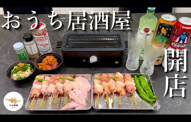 【電気七輪】焼き鳥と酒で好き放題やる日【山善　減煙電気七輪】