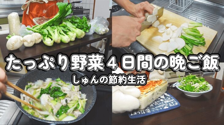 【１人暮らし節約生活】実家から大量の野菜をもらったので、4日間野菜づくしの晩御飯！！