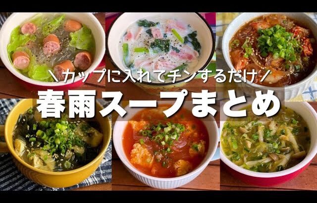 レンチンだけで簡単！【春雨スープまとめ】ダイエット/朝ごはんレシピ/ soup / Japanese food